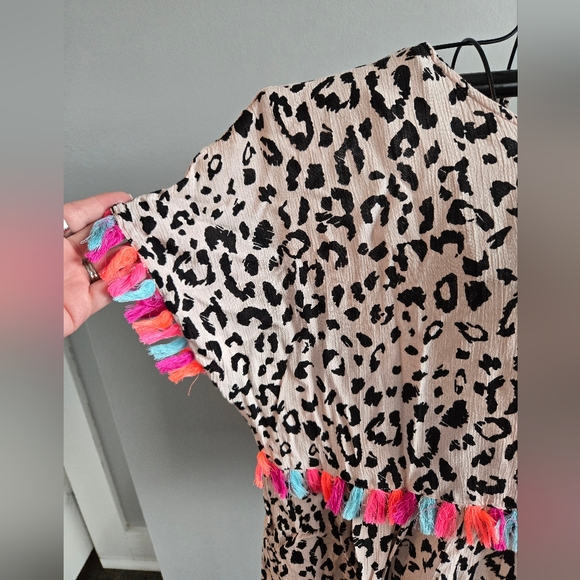 ANDREE BY UNIT Animal Print Top with Colorful Tassel Accents - Picture 3 of 8